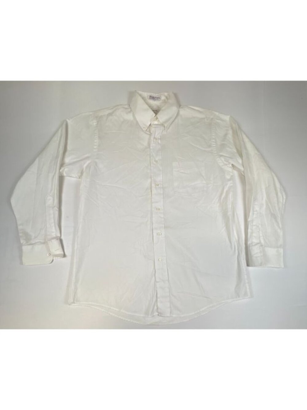 Vtg Arrow Carriage Trade Men Size 16 33 White Pinpoint Oxford Dress Shirt Cotton